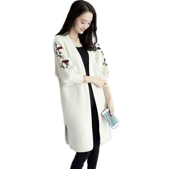 Autumn Winter 2018 Women Plus Size Loose Cardigans Knitwear Female Embroidery Puff Sleeve Flowers Open Stitch Sweater Coats P160
Autumn Winter 2018 Women Plus Size Loose Cardigans Knitwear Female Embroidery Puff Sleeve Flowers Open Stitch Sweater Coats P160