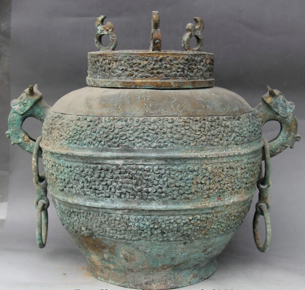 JP S0524 14" Old China dynasty Bronze Beast Head handle food vessel Pot Jar Crock kettle
JP S0524 14" Old China dynasty Bronze Beast Head handle food vessel Pot Jar Crock kettle