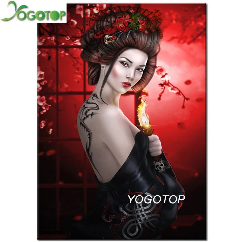YOGOTOP Японская женщина гейши алмазная живопись мозаика полная квадратная 5D Diy