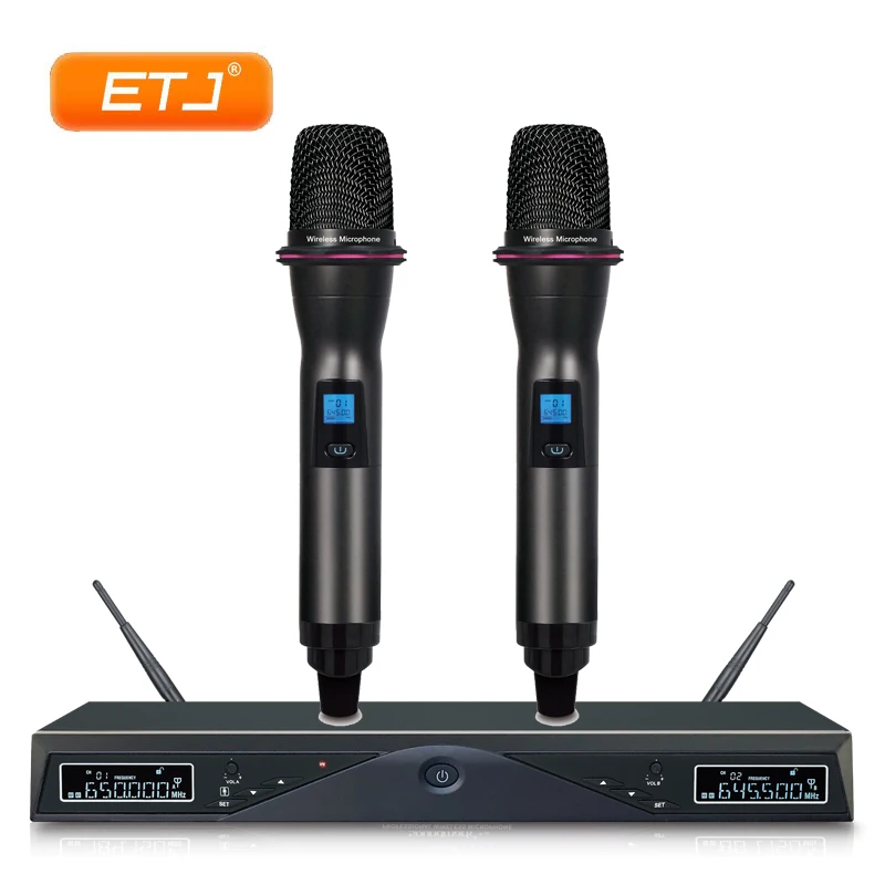 

True Diversity UHF Wireless Microphone Mic System Dual Channels 2 Transmitter Microphone ID-368