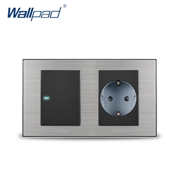 2019 Wallpad 1 Gang 2 Way Switch With EU German Standard Schuko Socket Wall Power Socket Outlet Satin Metal Panel LED Indicator
2019 Wallpad 1 Gang 2 Way Switch With EU German Standard Schuko Socket Wall Power Socket Outlet Satin Metal Panel LED Indicator