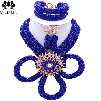 Majalia Fashion Romantic Nigeria Wedding African Beads Jewelry Set Royal blue Crystal Necklace Bridal Jewelry Sets 2VC003
Majalia Fashion Romantic Nigeria Wedding African Beads Jewelry Set Royal blue Crystal Necklace Bridal Jewelry Sets 2VC003