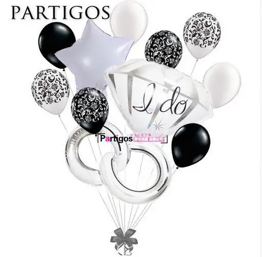 10pcs 18inch White Star Diamond ring Balloons Damask latex Globos Valentine's Day gifts Bridal Shower Wedding Party Decor Balls
10pcs 18inch White Star Diamond ring Balloons Damask latex Globos Valentine's Day gifts Bridal Shower Wedding Party Decor Balls