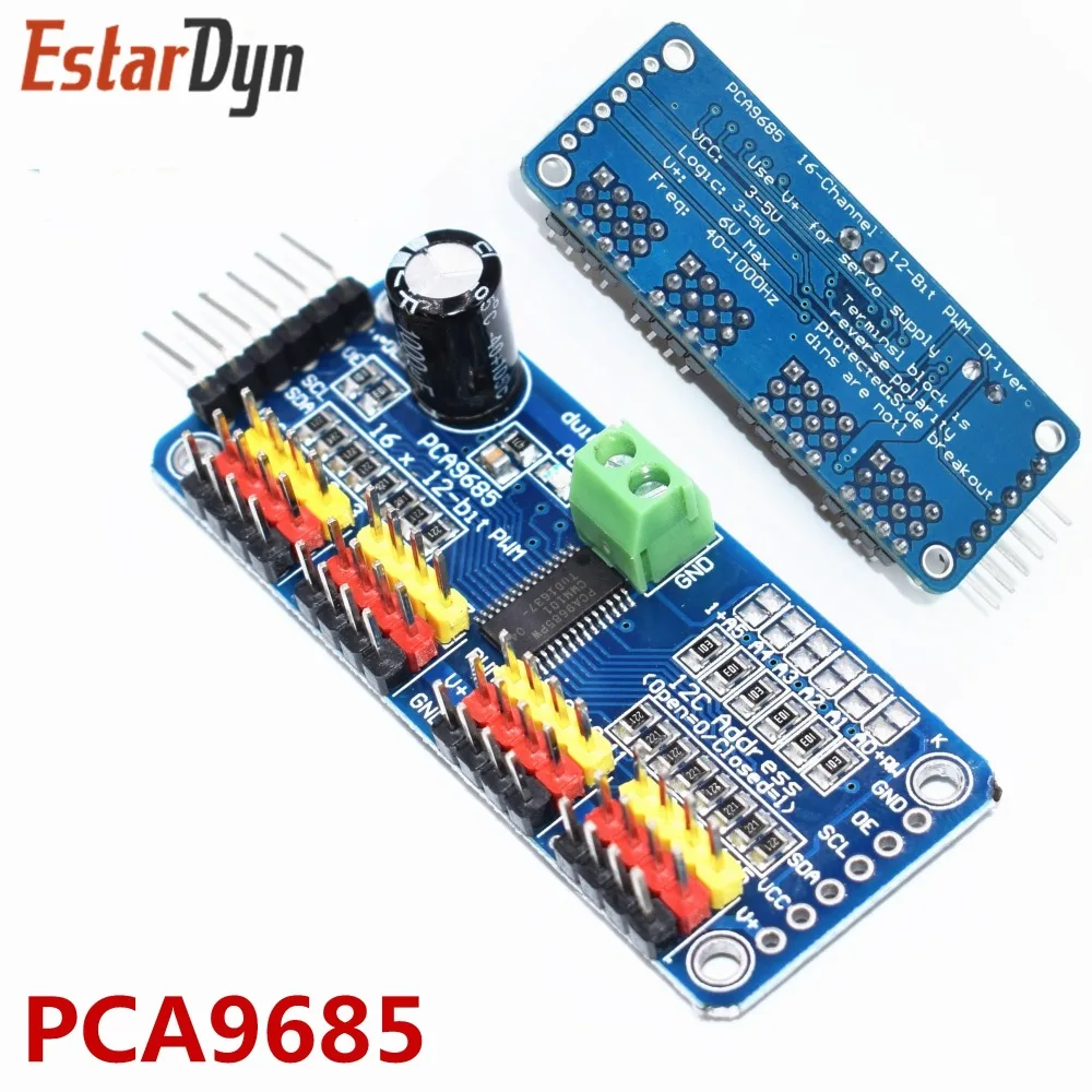1pcs 16 Channel 12-bit PWM/Servo Driver-I2C interface PCA9685 module Raspberry pi shield module servo shield
1pcs 16 Channel 12-bit PWM/Servo Driver-I2C interface PCA9685 module Raspberry pi shield module servo shield