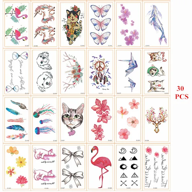 30PCS Tattoo Stickers for Women Water Transfer Body Stickers Flamingo Cat Unicon Dog Rose Tattoo Stickers for Kids Fake Tattoo
30PCS Tattoo Stickers for Women Water Transfer Body Stickers Flamingo Cat Unicon Dog Rose Tattoo Stickers for Kids Fake Tattoo