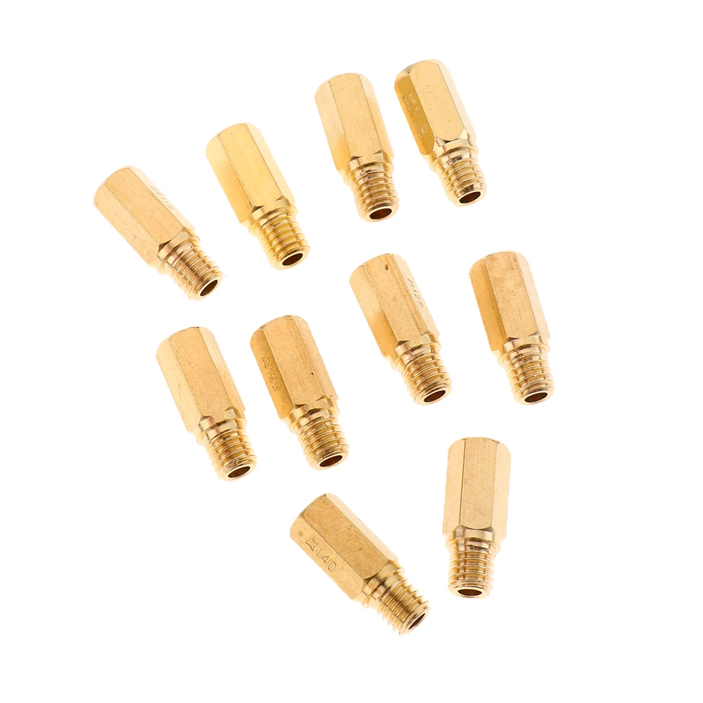 10pcs Copper Carburetor Repair kit Main jets 100 105 108 110 115 120 125 130 135 140 for PWK KOSO KEIHIN OKO Golden
