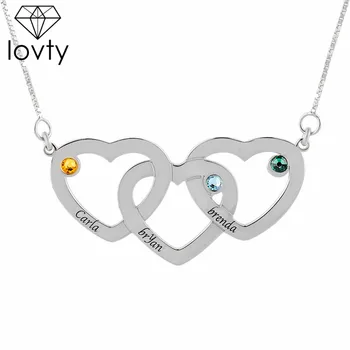 lovty Three Hearts Birthstones Necklace Engrave Name Heart Pendant Necklace with Birthstone Mother's Necklace Dropshipping
lovty Three Hearts Birthstones Necklace Engrave Name Heart Pendant Necklace with Birthstone Mother's Necklace Dropshipping