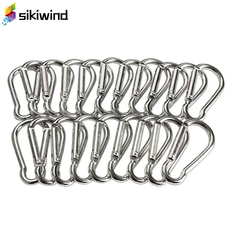 20Pcs Mini Silver Aluminum Spring Carabiner Snap Hook Keychain EDC Survival Outdoor Camping Tools size 45*21*5mm Z65
20Pcs Mini Silver Aluminum Spring Carabiner Snap Hook Keychain EDC Survival Outdoor Camping Tools size 45*21*5mm Z65