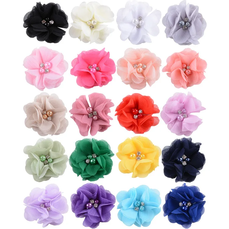 Fashion 2.2" 20pcs/lot Chiffon Fabric Flowers with Pearl Rhinestone for Girl Headband Hair Clips Diy Headwear Hair Accessories
Fashion 2.2" 20pcs/lot Chiffon Fabric Flowers with Pearl Rhinestone for Girl Headband Hair Clips Diy Headwear Hair Accessories