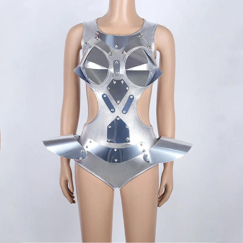 Girl Dance Costume Silver Bodysuit Women DJ DS Jumpsuit For Lady Singers Performing Wear Pole Dance clothes Gogo Dancer Outfits 
Girl Dance Costume Silver Bodysuit Women DJ DS Jumpsuit For Lady Singers Performing Wear Pole Dance clothes Gogo Dancer Outfits