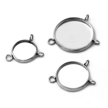 Stainless Steel Circle Bezel tray with 3 Loops Pendant Connector Glass Cameo Cabochon Base Settings DIY Jewelry Findings NO Fade
Stainless Steel Circle Bezel tray with 3 Loops Pendant Connector Glass Cameo Cabochon Base Settings DIY Jewelry Findings NO Fade
