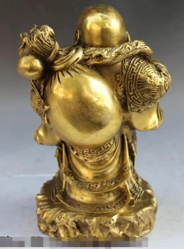 S1916 8" Chinese Bronze Stand Happy Laugh Maitreya Buddha Money Dragon Ru Yi Statue
S1916 8" Chinese Bronze Stand Happy Laugh Maitreya Buddha Money Dragon Ru Yi Statue