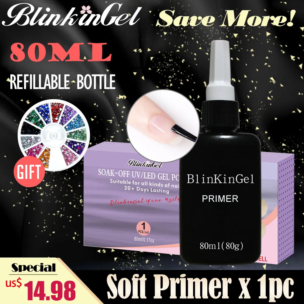 BlinkinGel 1pcs Resin Primer Nail Acid Free Nail Base Coat Primer for Nail LED Gel Polish Clear Base for Gel Nail Polish 80ml
BlinkinGel 1pcs Resin Primer Nail Acid Free Nail Base Coat Primer for Nail LED Gel Polish Clear Base for Gel Nail Polish 80ml