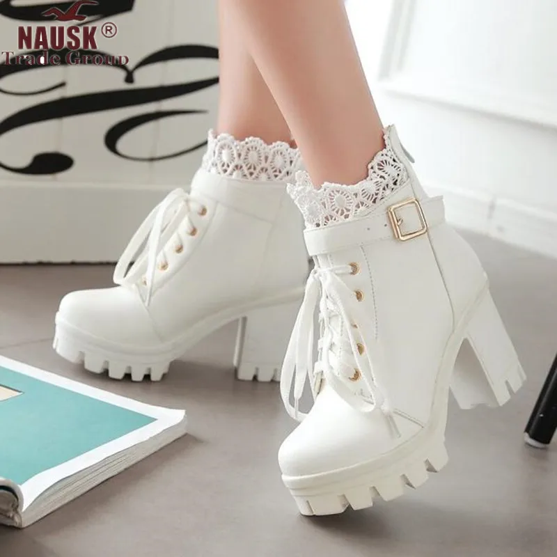 NAUSK winter New pattern High-heeled Coarse heel Martin boots Frenulum Waterproof Thick bottom Large code white Women Boots
NAUSK winter New pattern High-heeled Coarse heel Martin boots Frenulum Waterproof Thick bottom Large code white Women Boots