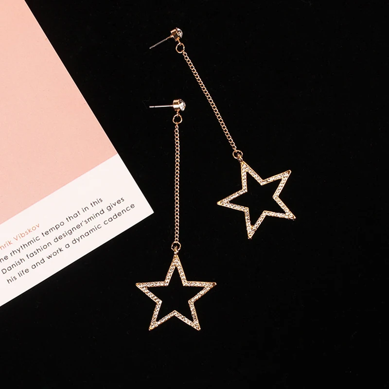 2017 Korean New Fashion Hollow Rhinestone Star Earrings for Women Simple Long Dangle Drops Earring Ear Jewelry Girls Gift RY33
2017 Korean New Fashion Hollow Rhinestone Star Earrings for Women Simple Long Dangle Drops Earring Ear Jewelry Girls Gift RY33