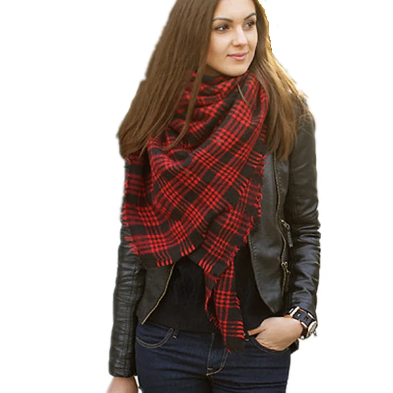Women Black Red Plaid Scarf Frayed Oversized Blanket Checked Pashmina Square Scarves Shawl Wrap Neckwear
Women Black Red Plaid Scarf Frayed Oversized Blanket Checked Pashmina Square Scarves Shawl Wrap Neckwear