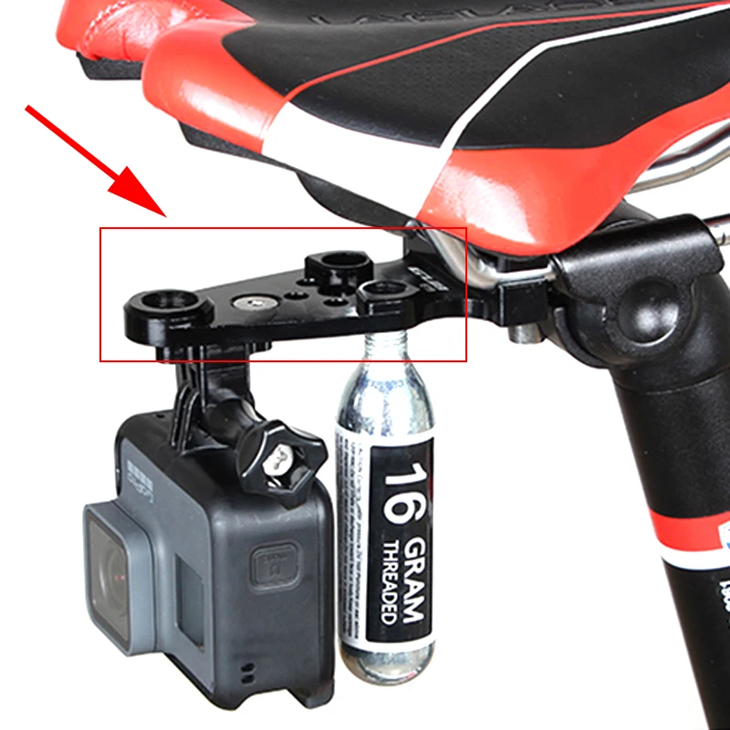 Bicycle Saddle Rail Camera Rack Mount Holder CO2 Fast inflatable Bottle Bracket Adapter Clamp for Gopro Hero 5 4 3 2 Xiaomi yi
Bicycle Saddle Rail Camera Rack Mount Holder CO2 Fast inflatable Bottle Bracket Adapter Clamp for Gopro Hero 5 4 3 2 Xiaomi yi