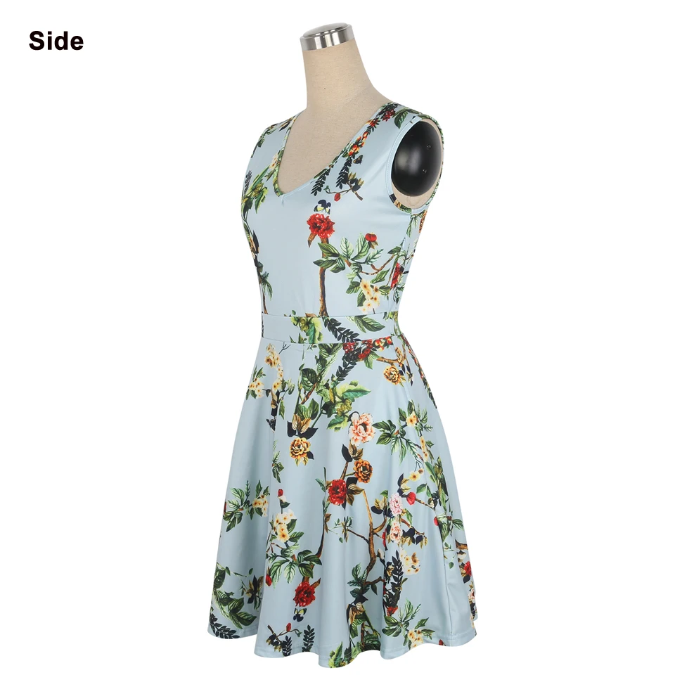 Oxiuly Women Vintage 1950s style Dress Floral Print White Patchwork Casual Party Dress Black Elegant Female Sexy Mini Dress 16