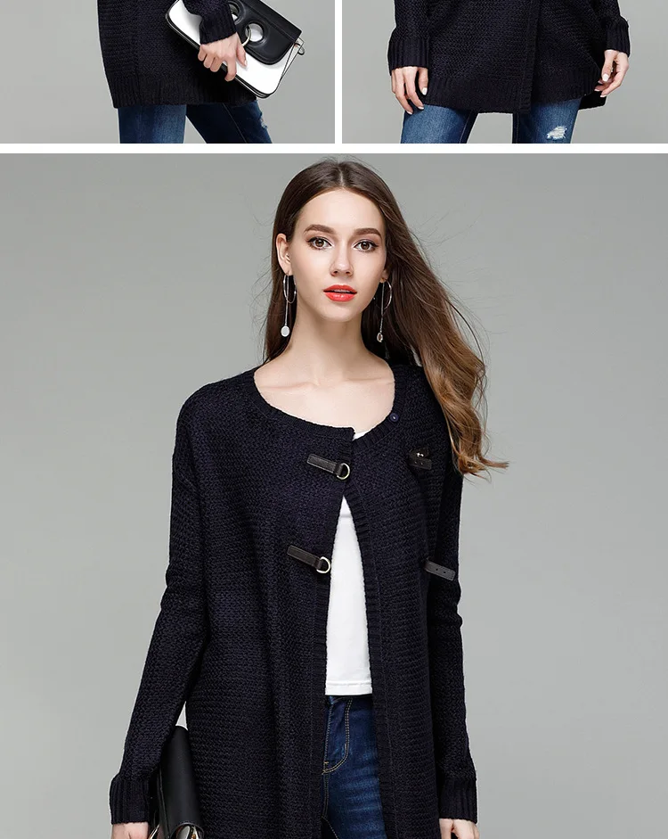 2018 Europe and the United States new large size European and American women's knitted cardigan sweater women's coat sweater (10)