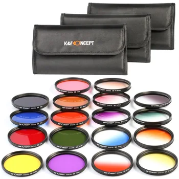 K&F Concept 58mm 18pcs Round Filter Set 9pcs Full Color Filter Kit +9pcs Slim Graduated Filter Kit +Filter Pouch
K&F Concept 58mm 18pcs Round Filter Set 9pcs Full Color Filter Kit +9pcs Slim Graduated Filter Kit +Filter Pouch