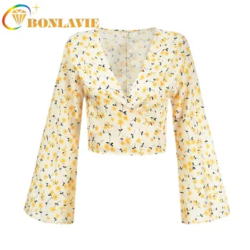 Summer Wear Women Blouses Full V-Neck Bow Long Sleeve Chiffon Fashion Clothing Ladies Shivering Short Tops Sexuality Blouse 
Summer Wear Women Blouses Full V-Neck Bow Long Sleeve Chiffon Fashion Clothing Ladies Shivering Short Tops Sexuality Blouse