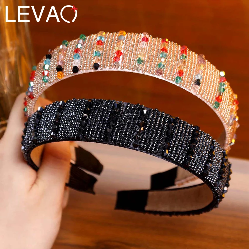 Levao Fashion Crystal Beading Hairbands Solid Colorful Beads Fish Line Woven Girls Headbands Anti-slip Fabric Wide Hair Hoops
Levao Fashion Crystal Beading Hairbands Solid Colorful Beads Fish Line Woven Girls Headbands Anti-slip Fabric Wide Hair Hoops