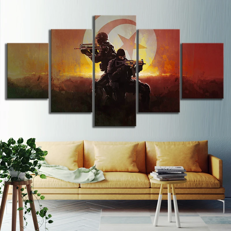 Canvas Painting Prints Home Decor 5 Panel Counter-Strike Global Offensive Flag Tunisia Army Soldier Game Modular Pictures Poster
Canvas Painting Prints Home Decor 5 Panel Counter-Strike Global Offensive Flag Tunisia Army Soldier Game Modular Pictures Poster