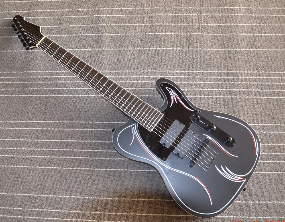 top quality QShelly custom black 7 strings Ebony fretboard white binding string through electric guitar musical instruments shop
top quality QShelly custom black 7 strings Ebony fretboard white binding string through electric guitar musical instruments shop