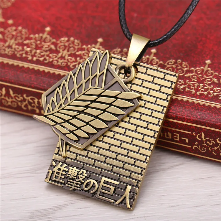 2016 New Anime Attack on Titan Necklace The Big Four Corps Logo Pendant bronze Alloy charm necklaces Rope Chain Men's Jewelry
2016 New Anime Attack on Titan Necklace The Big Four Corps Logo Pendant bronze Alloy charm necklaces Rope Chain Men's Jewelry