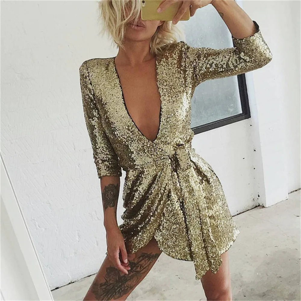 Gold Sequin Dresses Women 2019 Summer Deep V Neck Sexy Dress Club Wear Mini Short Party Night Dresses Vestidos Sundress Ladies
Gold Sequin Dresses Women 2019 Summer Deep V Neck Sexy Dress Club Wear Mini Short Party Night Dresses Vestidos Sundress Ladies