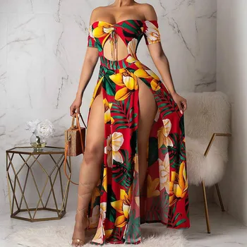 Fashion Bikini Women Summer Cover Up Boho Floral Print High Slit Long Maxi Beachwear Sundress Off Shoulder Backless Casual
Fashion Bikini Women Summer Cover Up Boho Floral Print High Slit Long Maxi Beachwear Sundress Off Shoulder Backless Casual