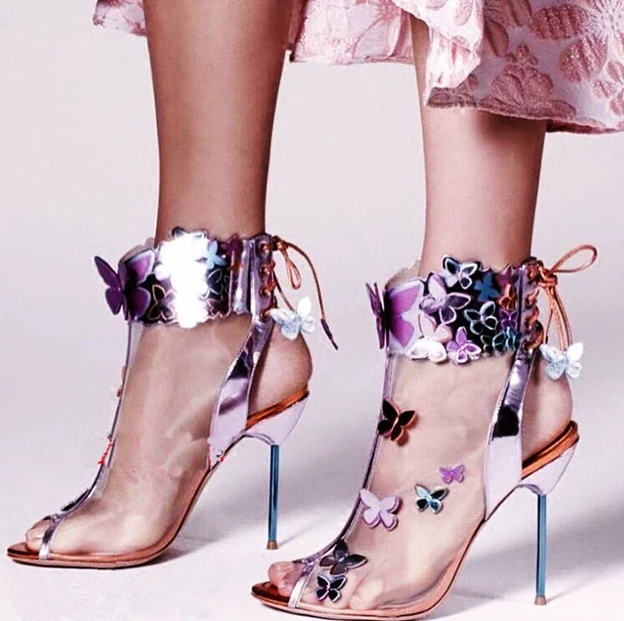 Stylish Air Mesh Butterfly Pattern Lace-up Sandals Bootie Peep Toe Open Heel Metal Blade Heel Stelitto Sandals Large Size Shoes
Stylish Air Mesh Butterfly Pattern Lace-up Sandals Bootie Peep Toe Open Heel Metal Blade Heel Stelitto Sandals Large Size Shoes