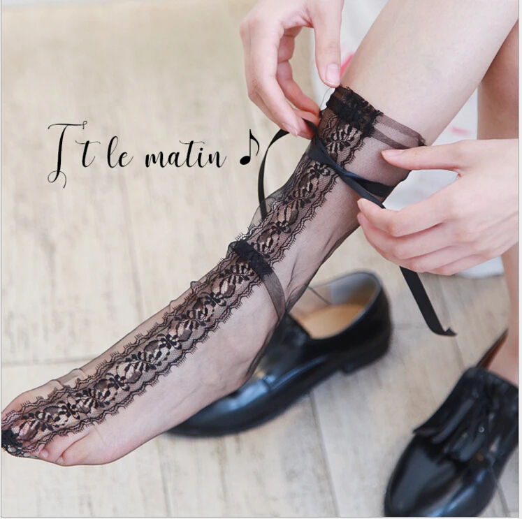 3 Colors.Women's Luxurious Eyelash Lace Ribbon Socks.Ladies Transparent Floral Lace Socks Mesh Bow Fishnet Sock Sox Hosiery
3 Colors.Women's Luxurious Eyelash Lace Ribbon Socks.Ladies Transparent Floral Lace Socks Mesh Bow Fishnet Sock Sox Hosiery