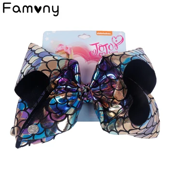 8" Mermaid Hair Bows With Clips For Kids Girls Boutique Printed Metallic Leather Ribbon Bows Hairgrips Children Hair Accessories
8" Mermaid Hair Bows With Clips For Kids Girls Boutique Printed Metallic Leather Ribbon Bows Hairgrips Children Hair Accessories