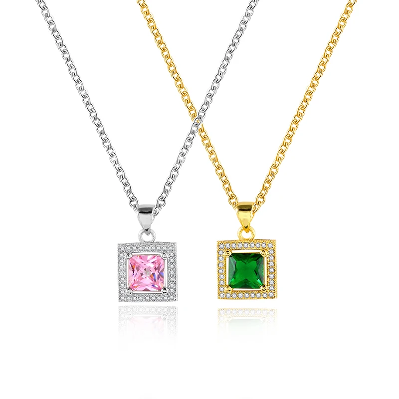 JOVO Elegant Party Necklace Jewelry Pink/Green Color Fashion Crystal Necklace for Women Wedding Jewelry Charm CZ Rectangle Shape
JOVO Elegant Party Necklace Jewelry Pink/Green Color Fashion Crystal Necklace for Women Wedding Jewelry Charm CZ Rectangle Shape