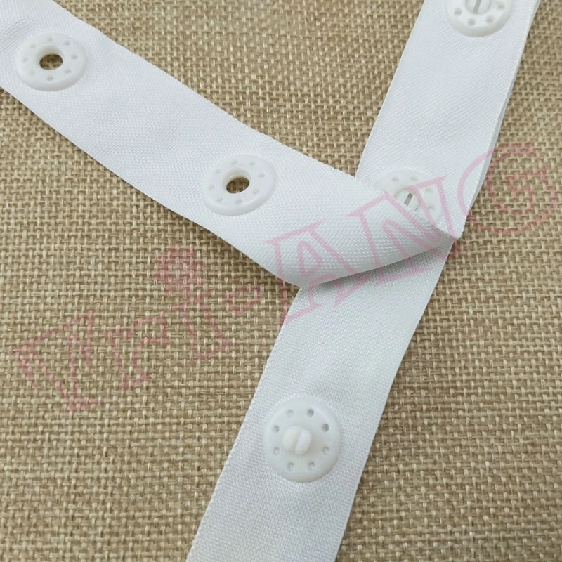 

New Arrival Garment Top Fly Plastic Button Fastener Tape, Baby Clothes Round Snap Fastener Tape,30 yards/lot