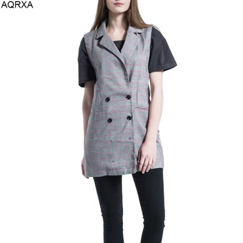 New Autumn Vintage Plaid Patchwork Double Breasted Women Quilted Vest Female Casual Turn-down Collar Pockets feminino Tops
New Autumn Vintage Plaid Patchwork Double Breasted Women Quilted Vest Female Casual Turn-down Collar Pockets feminino Tops