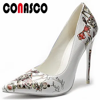 CONASCO 2019 Spring Summer New Fashion Print Patent Leather Women Pumps Super Thin Heels Night Club Shoes Woman Party Prom Shoes
CONASCO 2019 Spring Summer New Fashion Print Patent Leather Women Pumps Super Thin Heels Night Club Shoes Woman Party Prom Shoes