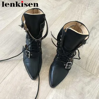 Lenkisen 2020 european movie stars hot sale natural leather rock motorcycle boots thick high heels nightclub warmful boots L71
Lenkisen 2020 european movie stars hot sale natural leather rock motorcycle boots thick high heels nightclub warmful boots L71