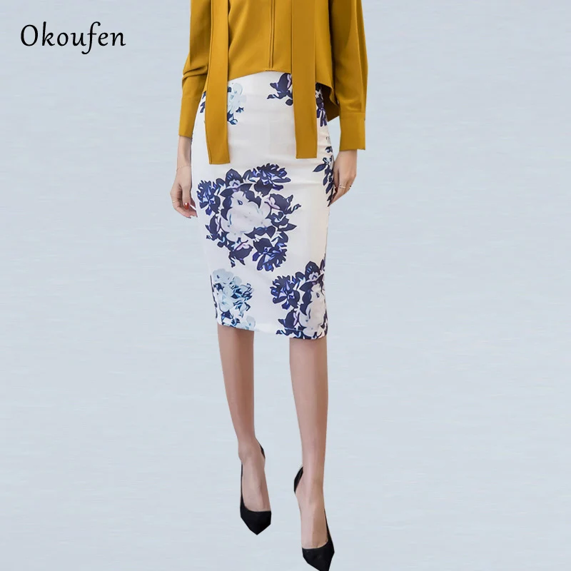 OKOUFEN Summer Ladies Skirt Classic Literature Blue and White Blue and White Porcelain Printed Elastic Half-length Skirt ZX0057
OKOUFEN Summer Ladies Skirt Classic Literature Blue and White Blue and White Porcelain Printed Elastic Half-length Skirt ZX0057