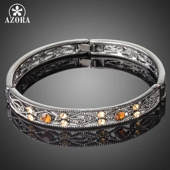 AZORA Black Gun Color Ancient Pattern Bracelet & Bangles Crystals from Austrian Retro Style Bangles Women Jewelry TB0093
AZORA Black Gun Color Ancient Pattern Bracelet & Bangles Crystals from Austrian Retro Style Bangles Women Jewelry TB0093