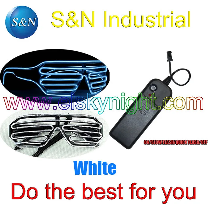 White El Wire Shutter Party Glasses - on/slow flash/quick flash/off/Function 4 holiday,party ,festival,show
White El Wire Shutter Party Glasses - on/slow flash/quick flash/off/Function 4 holiday,party ,festival,show