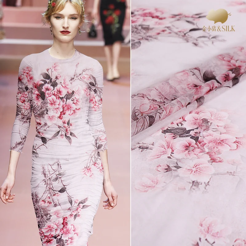 Peach digital printing silk georgette fabric summer thin Chinese silk fabric perspective scarf dress shirt silk tulle fabric
Peach digital printing silk georgette fabric summer thin Chinese silk fabric perspective scarf dress shirt silk tulle fabric