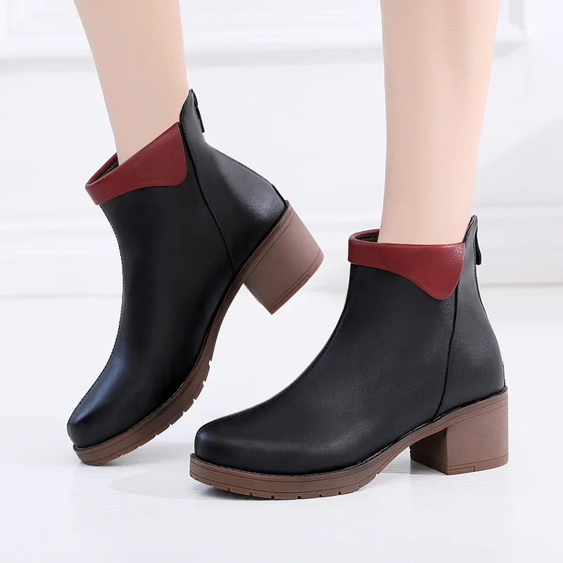 Size 33-43 Ankle Motorcycle Boots Round Toe Med Hoof Heels Winter Shoe Girls Martin Shoe Black Ankle Boots For Women
Size 33-43 Ankle Motorcycle Boots Round Toe Med Hoof Heels Winter Shoe Girls Martin Shoe Black Ankle Boots For Women