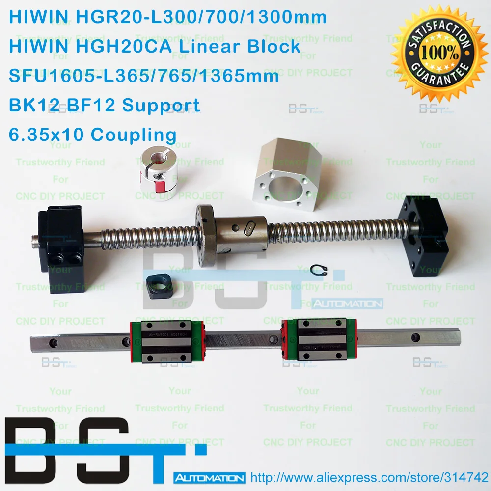 HIWIN HGR20 L 1300mm 700mm 300mm Linear guide + SFU1605 1365/1365/765/365mm Ballscrew + BK12 BF12 + Nut bracket + Jaw Coupler
HIWIN HGR20 L 1300mm 700mm 300mm Linear guide + SFU1605 1365/1365/765/365mm Ballscrew + BK12 BF12 + Nut bracket + Jaw Coupler