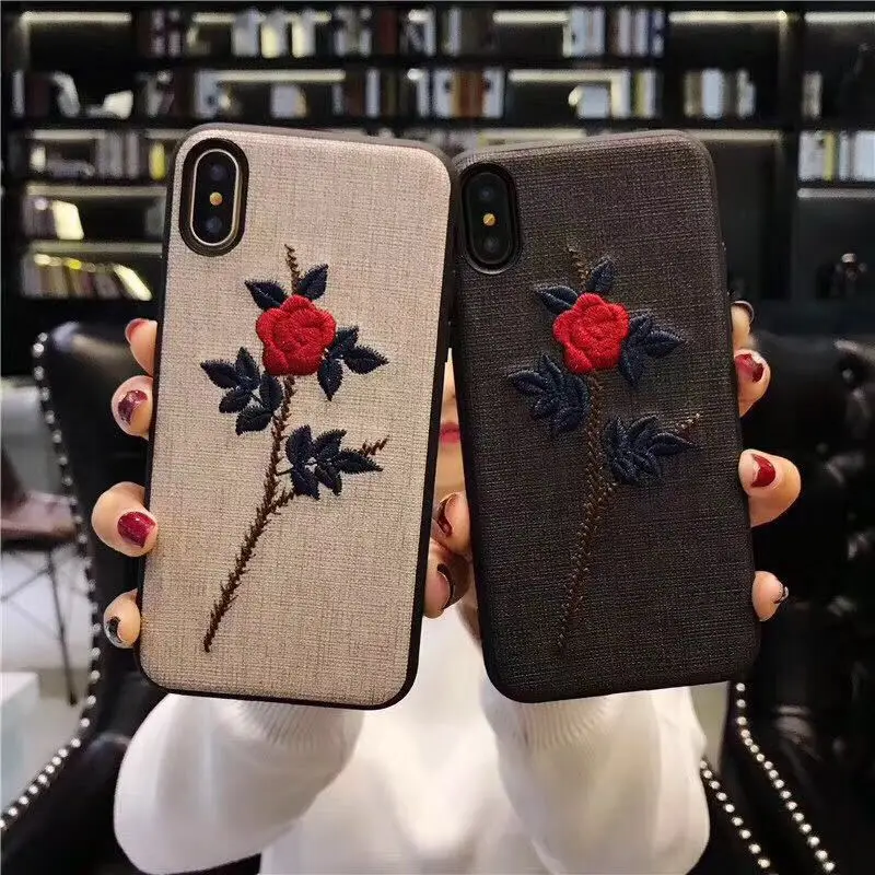 Luxury DIY Embroidery Rose Soft TPU Silicon Phone Case For iPhone X 7 Plus 8 6 6s Plus For Samsung s8 s9 Plus With Strap Cover
Luxury DIY Embroidery Rose Soft TPU Silicon Phone Case For iPhone X 7 Plus 8 6 6s Plus For Samsung s8 s9 Plus With Strap Cover