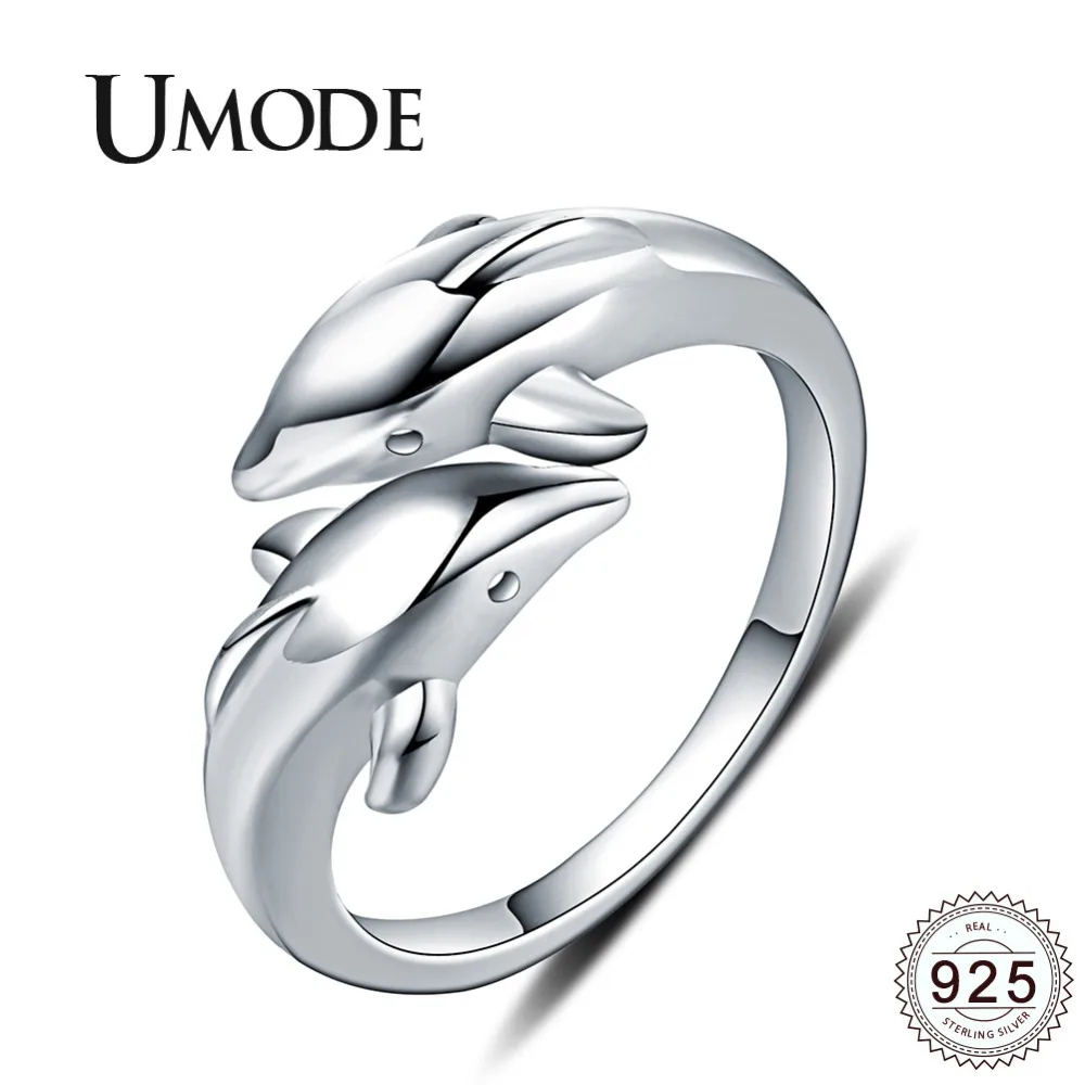 UMODE Double Dolphin 925 Silver Sterling Rings For Women Open Adjustable Rings Silver Party Wedding Cute Fine Jewellery ULR0409
UMODE Double Dolphin 925 Silver Sterling Rings For Women Open Adjustable Rings Silver Party Wedding Cute Fine Jewellery ULR0409