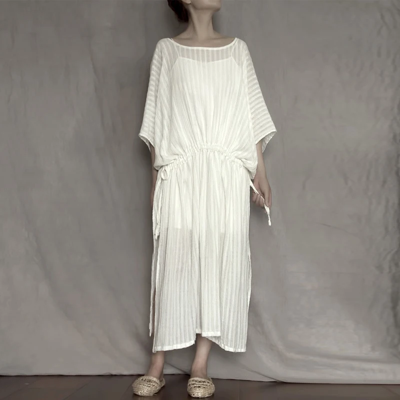 Johnature Casual Loose Summer Dress Striped Knee-length Batwing Sleeve O-neck 2019 New Clothes White Cotton Women Dress
Johnature Casual Loose Summer Dress Striped Knee-length Batwing Sleeve O-neck 2019 New Clothes White Cotton Women Dress