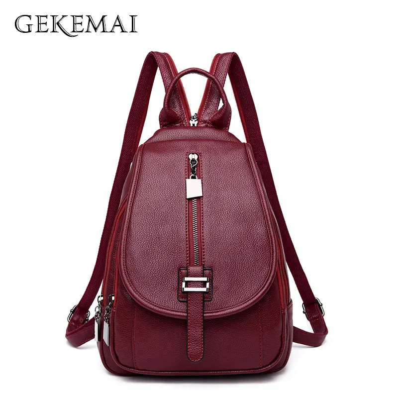 Fashion Women Leather Backpack Female School Solid Travel Bagpack Sac A Dos High Quality Backpacks Female Belts Back Pack Ladies
Fashion Women Leather Backpack Female School Solid Travel Bagpack Sac A Dos High Quality Backpacks Female Belts Back Pack Ladies