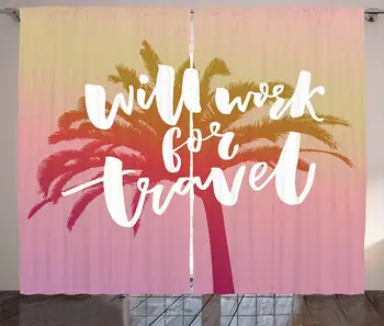 Funny Words Curtains Dreamy Background with Tropical Palm Tree and Lettering Summer Travel Adventure Living Room Bedroom Window
Funny Words Curtains Dreamy Background with Tropical Palm Tree and Lettering Summer Travel Adventure Living Room Bedroom Window
